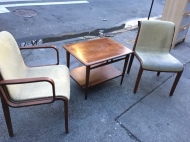 KNOLL CHAIRS WITH LANE SIDE TABLE