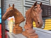 LARGE CAST IRON HORSES