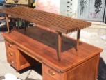 MID CENTURY MODERN DESK AND GEORGE NELSON BENCH