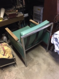 MID CENTURY TEAL CHAIR BACK