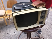 VINTAGE RECORD PLAYER WITH TV RARE