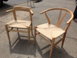 WOOD AND WICKER CHAIRS