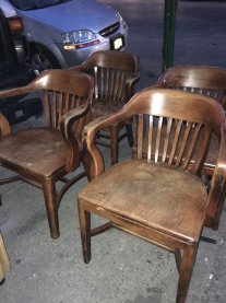 SOLID WOOD LAWYER BANKER BARREL CHAIRS