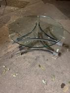 CHROME AND GLASS COFFEE TABLE